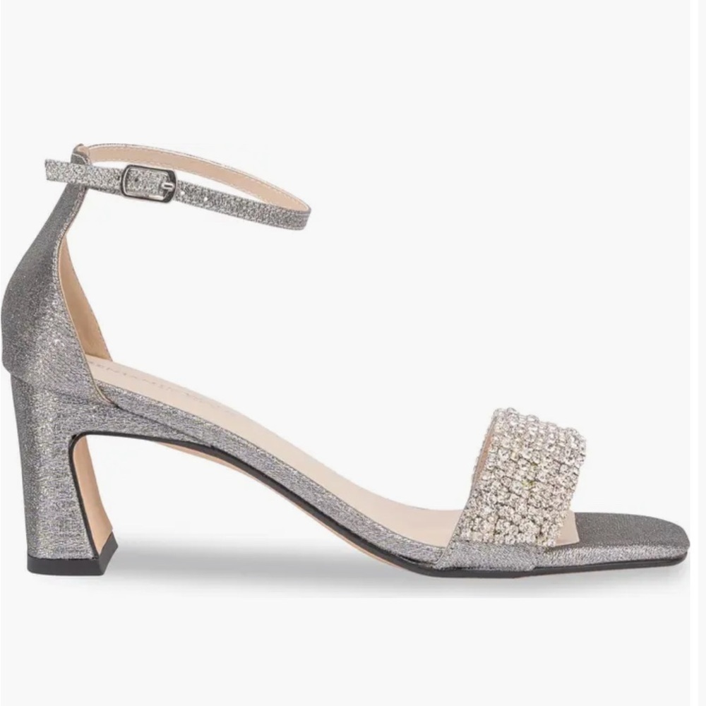 New Benjamin Walk Silver Glitter Heels - Picture 2 of 10